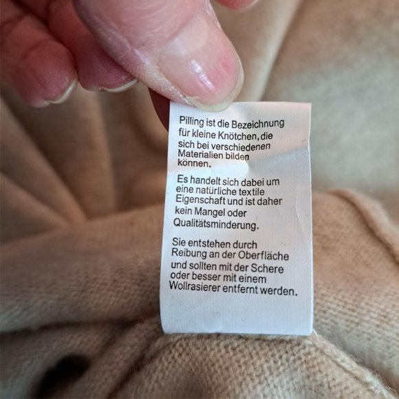 GC Fontana Merino/Cashmere Sweater Dress Oatmeal Sleeveless Ribknit Waist Size S - Picture 9 of 10